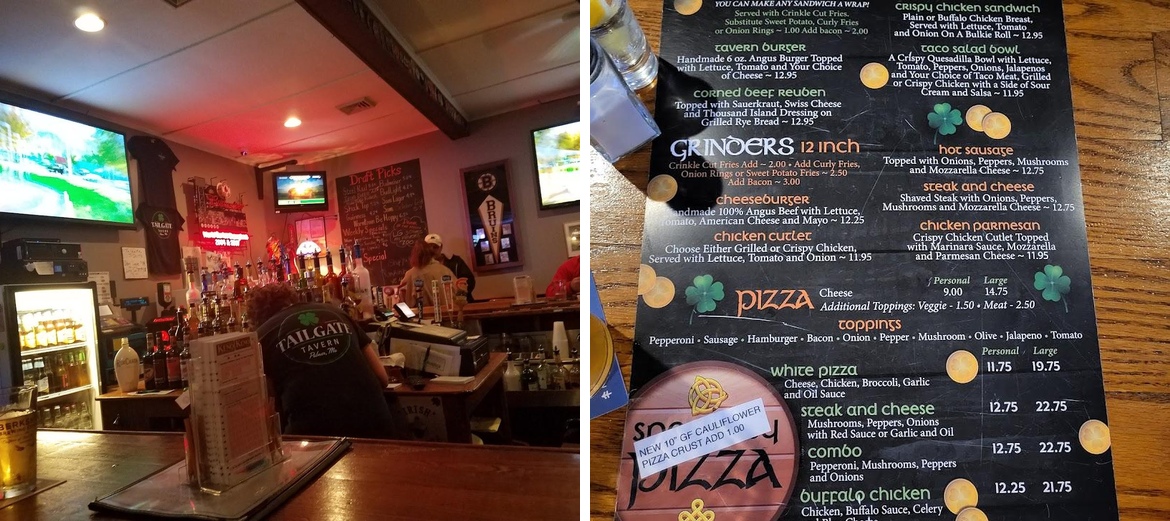 Tailgate Tavern Menu